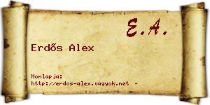 Erdős Alex névjegykártya